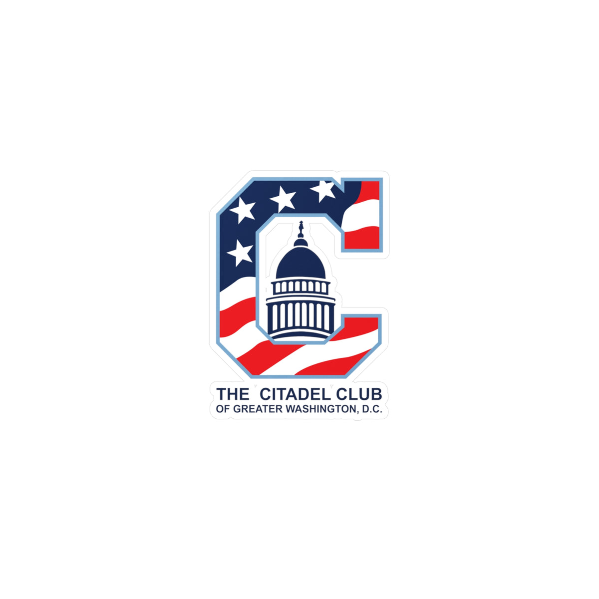 The Citadel, Alumni Club, Greater Washington D.C. Club Logo, Navy Blue Kiss-Cut Vinyl Decals