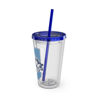 Load image into Gallery viewer, The Citadel, Vintage Jumping Bulldog, Sunsplash Tumbler with Straw, 16oz
