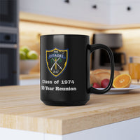 Load image into Gallery viewer, The Citadel, Citadel Shield, Class of 1974 50 Year Reunion, 11/15 Oz Black Mug
