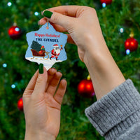 Load image into Gallery viewer, The Citadel, Santa Spike, Ceramic Ornament, Snowflake
