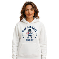 Load image into Gallery viewer, The Citadel Block C Star logo, Club Sports -  Rugby,  Heavy Blend™ Hooded Sweatshirt - White
