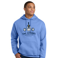 Load image into Gallery viewer, The Citadel, Club Sports - Powerlifting,  Heavy Blend™ Hooded Sweatshirt - Carolina Blue
