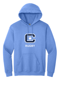 Load image into Gallery viewer,  The Citadel Block C Star logo, Club Sports - Unisex Rugby,  Heavy Blend™ Hooded Sweatshirt Carolina Blue
