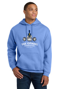 Load image into Gallery viewer, The Citadel, Club Sports - Powerlifting,  Heavy Blend™ Hooded Sweatshirt - Carolina Blue
