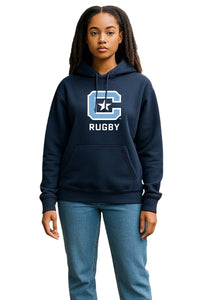 Load image into Gallery viewer, The Citadel Block C Star logo, Club Sports - Unisex Rugby,  Heavy Blend™ Hooded Sweatshirt - Navy
