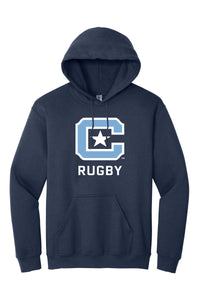 Load image into Gallery viewer, The Citadel Block C Star logo, Club Sports - Unisex Rugby,  Heavy Blend™ Hooded Sweatshirt - Navy
