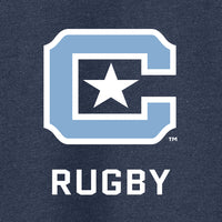 Load image into Gallery viewer, The Citadel Block C Star logo, Club Sports - Unisex Rugby,  Heavy Blend™ Hooded Sweatshirt - Navy
