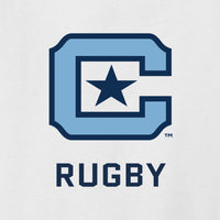 Load image into Gallery viewer, The Citadel Block C Star logo, Club Sports - Unisex Rugby,  Heavy Blend™ Hooded Sweatshirt - White
