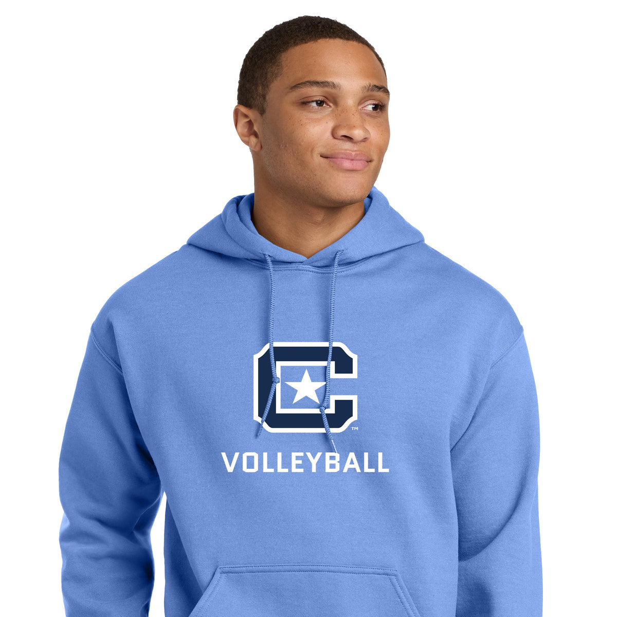 The Citadel Sports - Volleyball, C Star, Heavy Blend™ Hooded Sweatshirt - Carolina Blue
