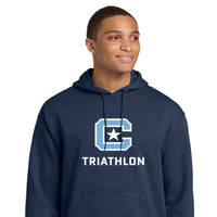 Load image into Gallery viewer, The Citadel Sports - Triathlon, C Star, Heavy Blend™ Hooded Sweatshirt - Carolina Blue - Navy
