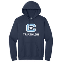 Load image into Gallery viewer, The Citadel Sports - Triathlon, C Star, Heavy Blend™ Hooded Sweatshirt - Carolina Blue - Navy
