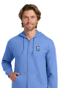 Load image into Gallery viewer, The Citadel, C Star, Club Sports - Scuba,  Heavy Blend™ Full-Zip Hooded Sweatshirt - Carolina Blue
