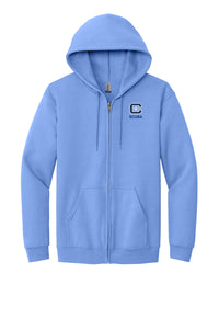Load image into Gallery viewer, The Citadel, C Star, Club Sports - Scuba,  Heavy Blend™ Full-Zip Hooded Sweatshirt - Carolina Blue
