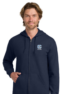 Load image into Gallery viewer, The Citadel, C Star, Club Sports - Scuba,  Heavy Blend™ Full-Zip Hooded Sweatshirt - Navy

