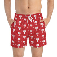 Load image into Gallery viewer, The Citadel, Big Red Pattern, Swim Trunks
