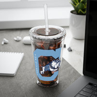 Load image into Gallery viewer, The Citadel, Vintage Jumping Bulldog, Sunsplash Tumbler with Straw, 16oz
