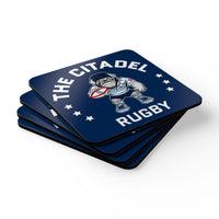 Load image into Gallery viewer, The Citadel, Club Sports - Rugby, Corkwood Coaster Set of 4

