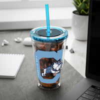 Load image into Gallery viewer, The Citadel, Vintage Jumping Bulldog, Sunsplash Tumbler with Straw, 16oz
