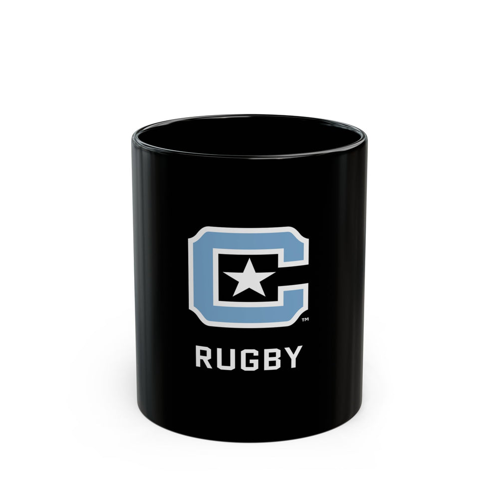The Citadel Block C Logo, Club Sports Rugby Mom, Black Mug, 11oz - Black - 11oz