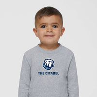 Load image into Gallery viewer, The Citadel, Bulldog, Toddler Cotton Jersey Long Sleeve Tee - Gray
