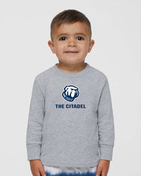 Load image into Gallery viewer, The Citadel, Bulldog, Toddler Cotton Jersey Long Sleeve Tee - Gray
