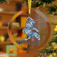 Load image into Gallery viewer, The Citadel Vintage Marching Bulldog, Glass Ornament
