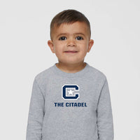 Load image into Gallery viewer, The Citadel C, Toddler Cotton Jersey Long Sleeve Tee - Gray
