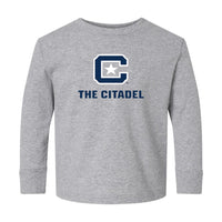 Load image into Gallery viewer, The Citadel C, Toddler Cotton Jersey Long Sleeve Tee - Gray
