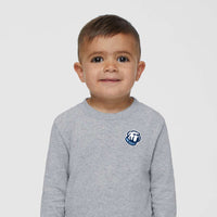 Load image into Gallery viewer, The Citadel. Bulldog, Toddler Cotton Jersey Long Sleeve Tee - Gray
