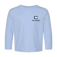 Load image into Gallery viewer, The Citadel C, Toddler Cotton Jersey Long Sleeve Tee - Light Blue
