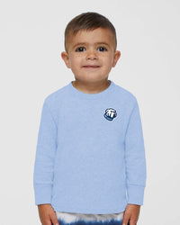 Load image into Gallery viewer, The Citadel. Bulldog, Toddler Cotton Jersey Long Sleeve Tee - Light Blue

