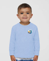 Load image into Gallery viewer, The Citadel, Spike Surfing, Toddler Cotton Jersey Long Sleeve Tee - Light Blue
