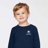Load image into Gallery viewer, The Citadel Bulldog, Toddler Cotton Jersey Long Sleeve Tee - Navy
