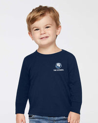 Load image into Gallery viewer, The Citadel Bulldog, Toddler Cotton Jersey Long Sleeve Tee - Navy
