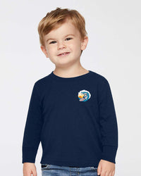 Load image into Gallery viewer, The Citadel, Spike Surfing, Toddler Cotton Jersey Long Sleeve Tee - Navy
