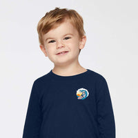 Load image into Gallery viewer, The Citadel, Spike Surfing, Toddler Cotton Jersey Long Sleeve Tee - Navy
