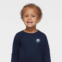 Load image into Gallery viewer, The Citadel, Bulldog, Toddler Fleece Crewneck Sweatshirt - Navy
