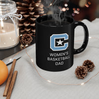 Load image into Gallery viewer, The Citadel Block C Logo, Club Sports Women&#39;s Basketball Dad, Black Mug, 11oz

