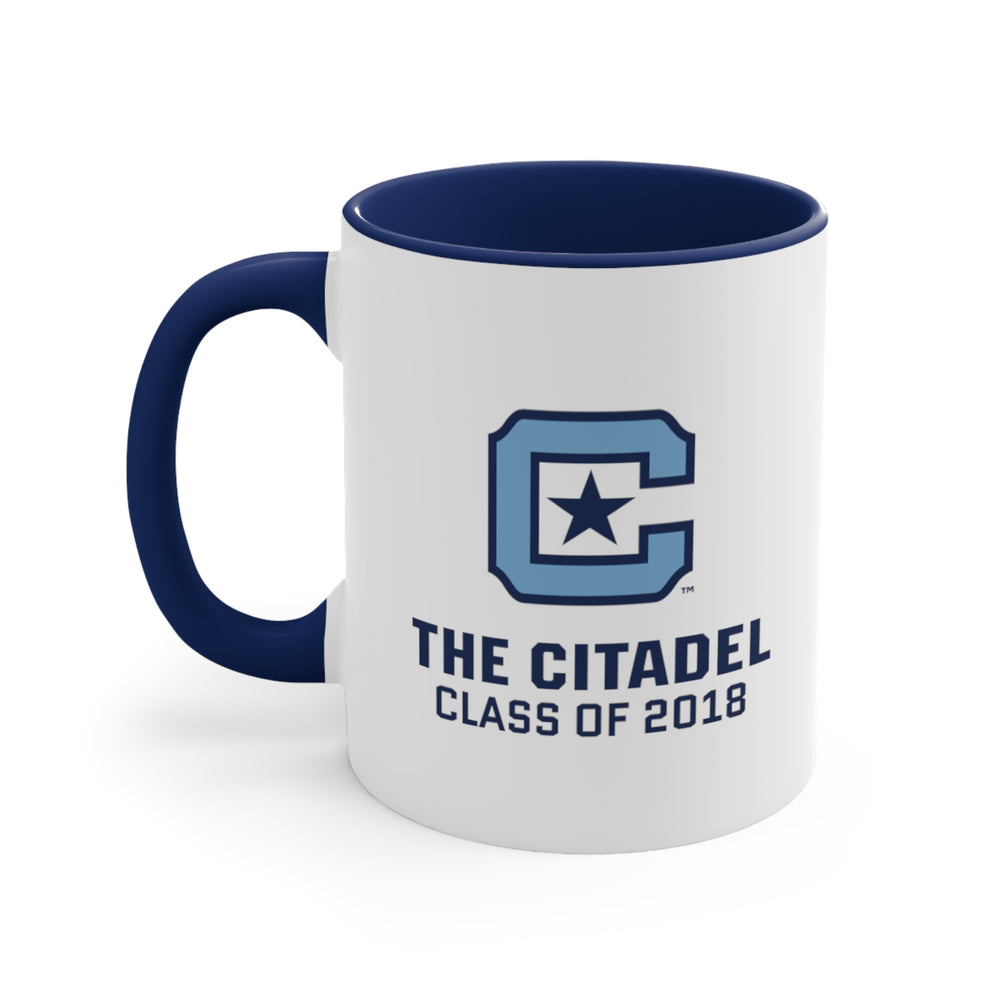 The Citadel, Class of 2018, Block C, Accent Coffee Mug, 11oz- White