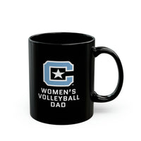 Load image into Gallery viewer, The Citadel Block C Logo, Sports Women&#39;s Volleyball Dad, Black Mug, 11oz
