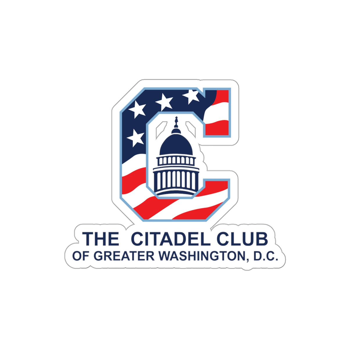 The Citadel, Alumni Club, Washington D.C. Club Logo, Navy Blue Blue Kiss-Cut Stickers