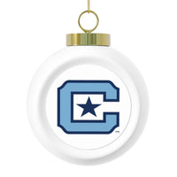 Load image into Gallery viewer, The Citadel, C Star, Sports Logo, Holiday Christmas Ball Ceramic Ornament
