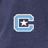 Load image into Gallery viewer, The Citadel, C Star, Infant Fine Jersey Raglan Bodysuit with Hood &amp; Ears - Navy
