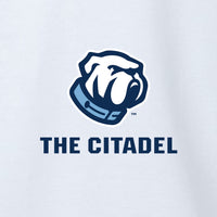 Load image into Gallery viewer, The Citadel Bulldog, Infant Flutter Sleeve Baby Rib Bodysuit - White
