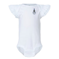Load image into Gallery viewer, The Citadel, Spike, Infant Flutter Sleeve Baby Rib Bodysuit - White
