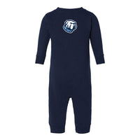 Load image into Gallery viewer, The Citadel, Bulldog, Infant Fleece One-Piece - Navy
