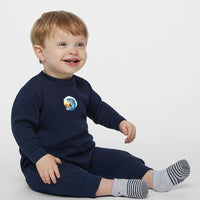 Load image into Gallery viewer, The Citadel, Spike Surfing, Infant Fleece One-Piece - Navy
