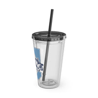 Load image into Gallery viewer, The Citadel, Vintage Jumping Bulldog, Sunsplash Tumbler with Straw, 16oz
