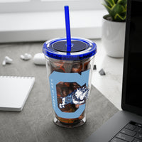 Load image into Gallery viewer, The Citadel, Vintage Jumping Bulldog, Sunsplash Tumbler with Straw, 16oz
