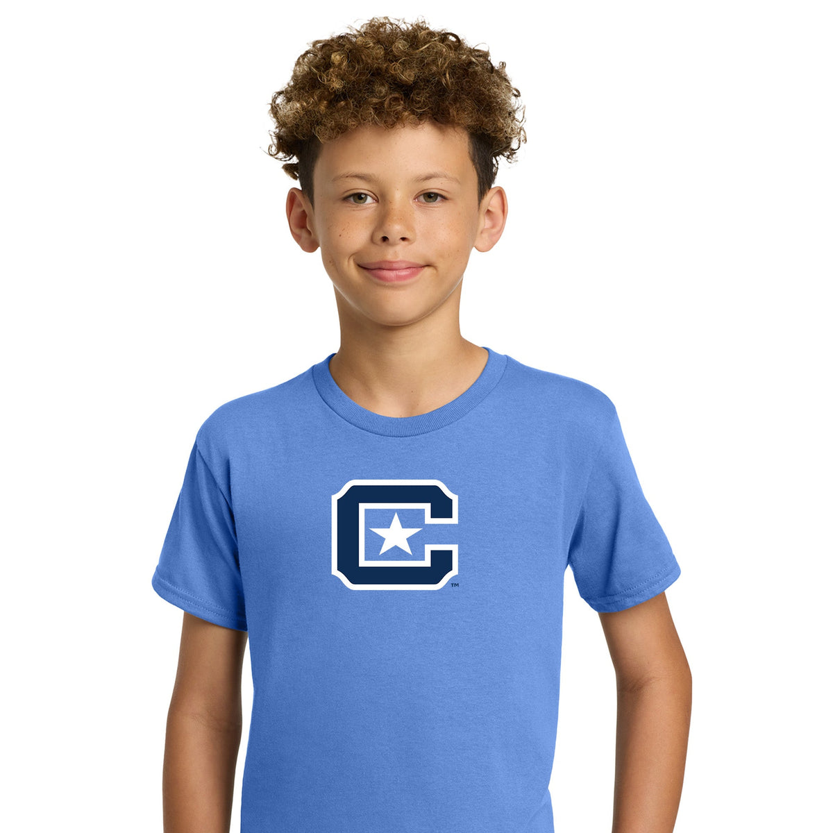 The Citadel, C Star, Youth Heavy Cotton™ 100% Cotton T-Shirt - Carolina Blue